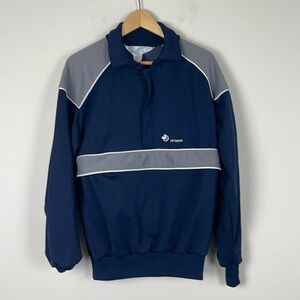Adidas Vintage 80s 1/2 Zip Pullover - Blue and Grey, Size Medium